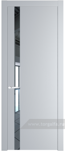 Дверь со стеклом ProfilDoors 18PW Зеркало с молдингом Серебро (Лайт Грей (RAL 870-01))