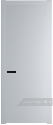 Глухая дверь ProfilDoors 12PW с молдингом Черный матовый (Лайт Грей (RAL 870-01))