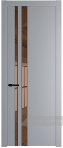 Дверь со стеклом ProfilDoors 20PW Зеркало Bronza с молдингом Черный матовый (Смоки (RAL 870-02))