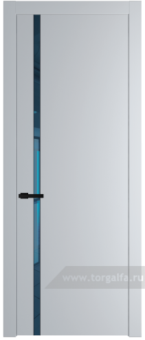 Дверь со стеклом ProfilDoors 21PW Зеркало Blue с молдингом Черный матовый (Лайт Грей (RAL 870-01))