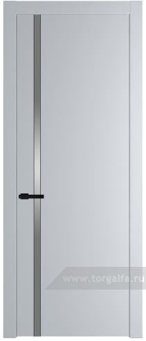 Дверь со стеклом ProfilDoors 21PW Lacobel Серебряный лак с молдингом Черный матовый (Лайт Грей (RAL 870-01))