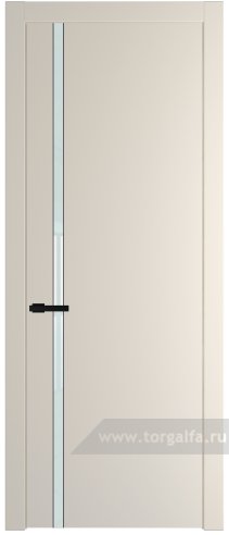 Дверь со стеклом ProfilDoors 21PW Lacobel Белый лак с молдингом Черный матовый (Кремовая Магнолия (RAL 120-04))