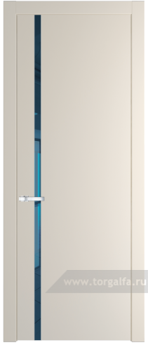 Дверь со стеклом ProfilDoors 21PW Зеркало Blue с молдингом Серебро (Кремовая Магнолия (RAL 120-04))