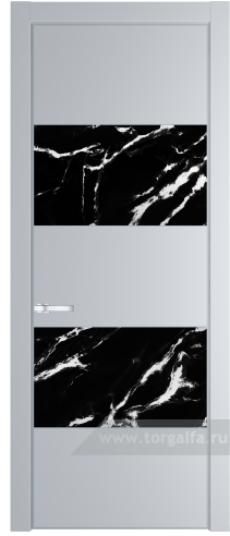 Дверь со стеклом ProfilDoors 22PA Нефи черный узор серебро с профилем Серебро (Лайт Грей (RAL 870-01))