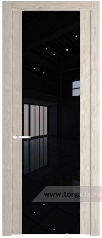 Дверь со стеклом ProfilDoors 1.7N Lacobel Черный лак (Каштан светлый)