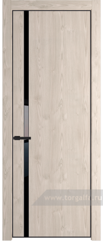 Дверь со стеклом ProfilDoors 21NE Lacobel Черный лак с кромкой Черный матовый RAL9005 (Каштан светлый)