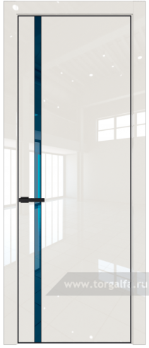 Дверь со стеклом ProfilDoors 21LA Зеркало Blue с профилем Черный матовый RAL9005 (Магнолия люкс)