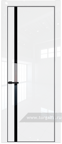 Дверь со стеклом ProfilDoors 21LA Lacobel Черный лак с профилем Черный матовый RAL9005 (Белый люкс)