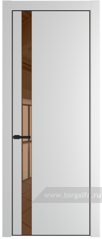 Дверь со стеклом ProfilDoors 18PA Зеркало Bronza с профилем Черный матовый RAL9005 (Крем Вайт (RAL 120-02))