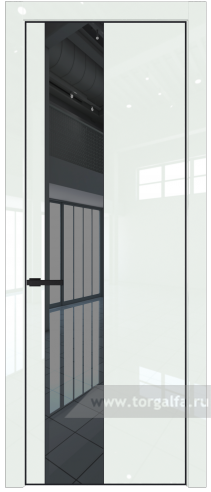 Дверь со стеклом ProfilDoors 19LE Зеркало Grey с кромкой Черный матовый RAL9005 ( ДаркВайт люкс)