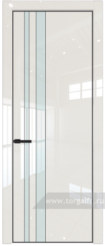 Дверь со стеклом ProfilDoors 20LE Lacobel Белый лак с кромкой Черный матовый RAL9005 (Магнолия люкс)