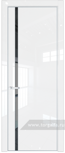 Дверь со стеклом ProfilDoors 21LE Зеркало Grey с кромкой Серебро (Белый люкс)