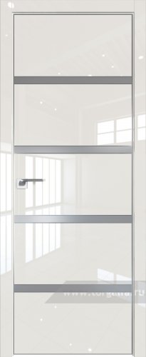 Дверь со стеклом ProfilDoors 23LE Lacobel Серебряный лак с кромкой Матовая (Магнолия люкс)