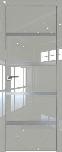 Дверь со стеклом ProfilDoors 23LE Lacobel Серебряный лак с кромкой Матовая (Галька люкс)