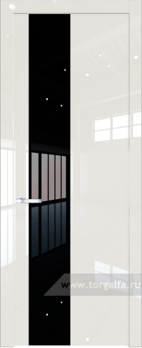 Дверь со стеклом ProfilDoors 19LW Lacobel Черный лак с молдингом Серебро (Магнолия люкс)